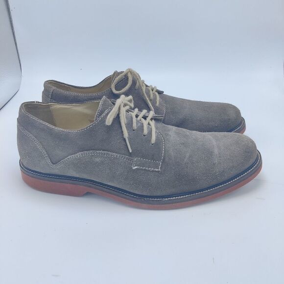1901 nordstrom Taupe Gray Suede Leather Oxford Shoes Men's Size 10 - Picture 6 of 13